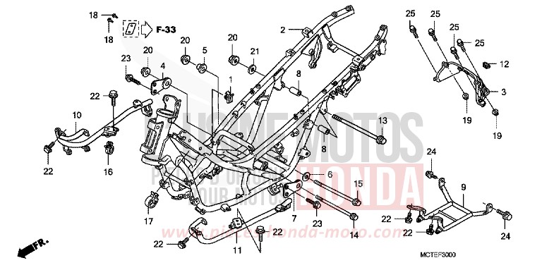 CARROSSERIE DE CHASSIS de SILVER WING PURE BLACK (NH237) de 2007